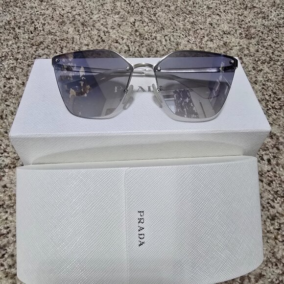 Prada SPR68T Cat Eye Sunglasses - Silver - Picture 3 of 3